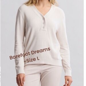 Barefoot Dreams CozyChic Ultra Lite Rib Back Placket Henley *nwt
